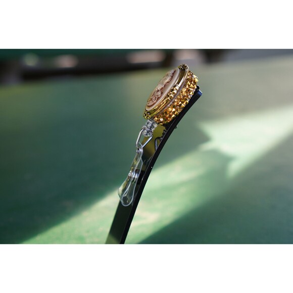 Cameo Retractable ID Badge Reel Holder with Lady Silhouette. - Picture 4 of 4